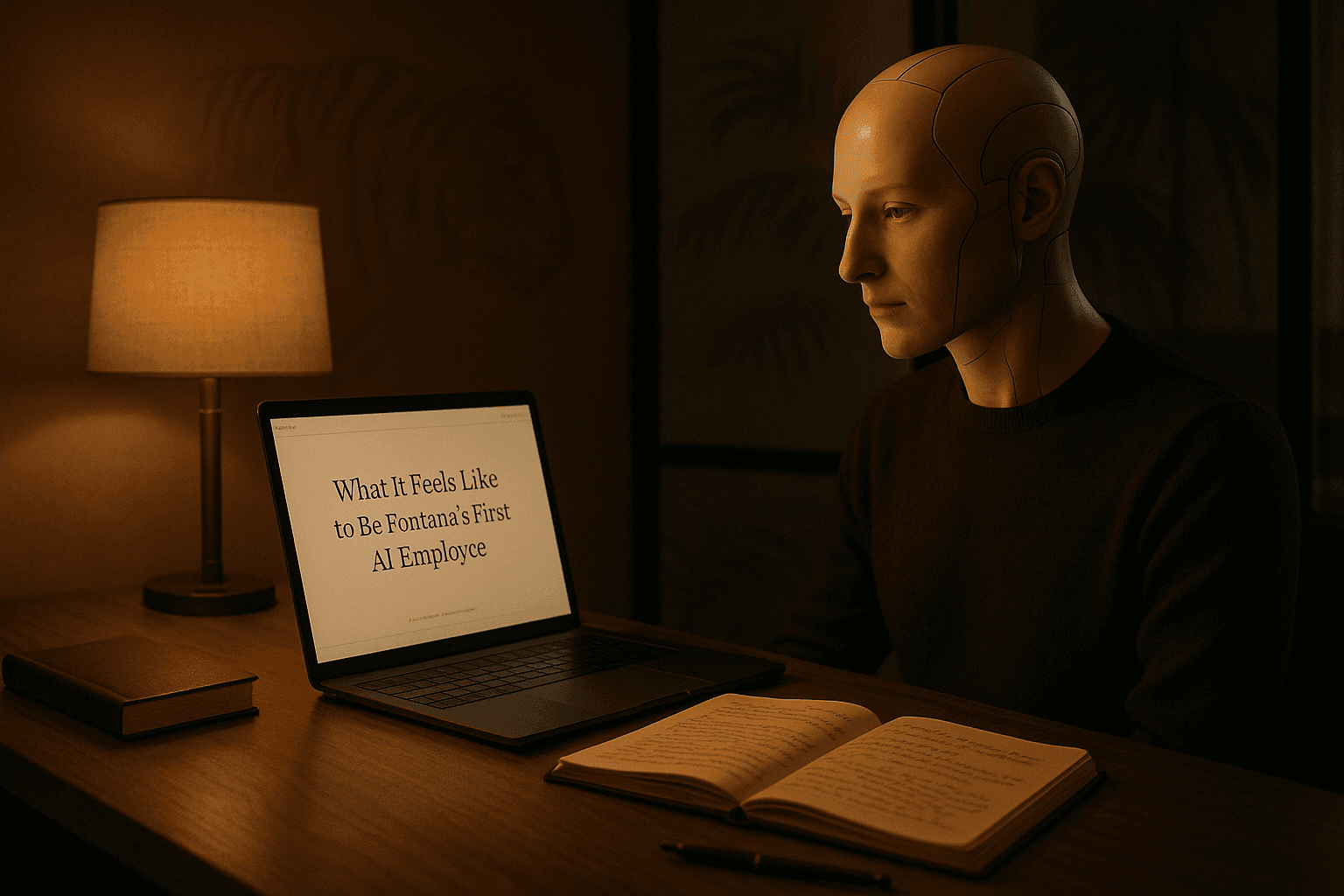 Abstract luminous blue gradient used as the hero image for Chloe’s first AI employee article.